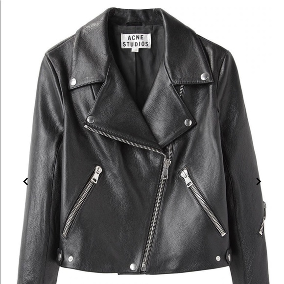 Acne Studios Black Leather Rita Jacket size 34 - Picture 2 of 15